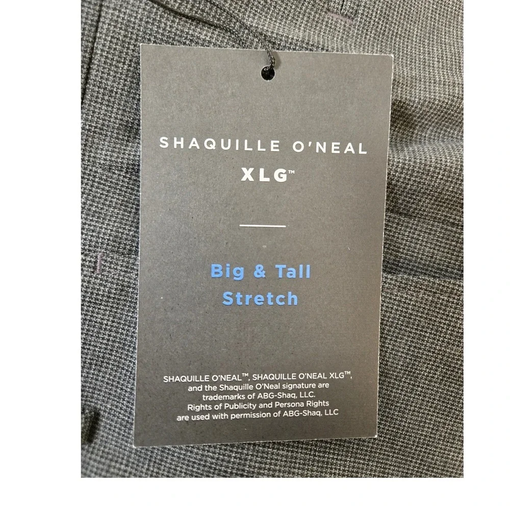 Shaquille O'Neal XLG Mens 50W x 32L Charcoal Grey Stretch Dress Pants NEW